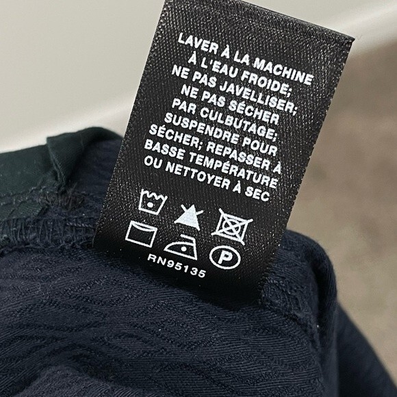 LAFAYETTE 148 New York Navy Blue Thompson Embossed Pattern Pants Trousers Size 2 - Picture 6 of 7